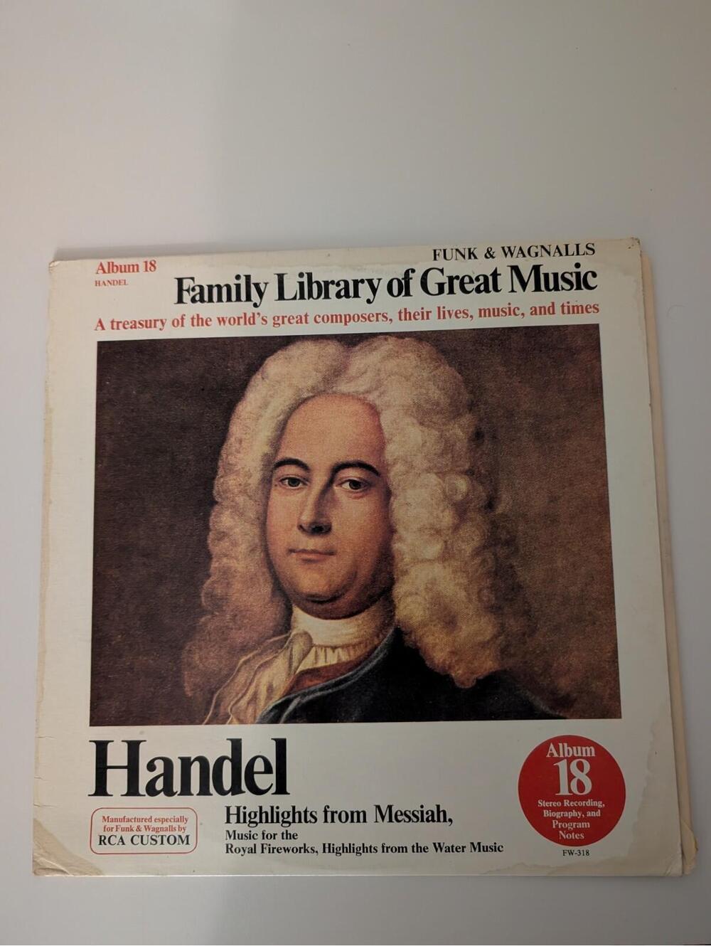 Funk & Wagnalls Family Library of Great Music Album 18: Handel {Vinyl}